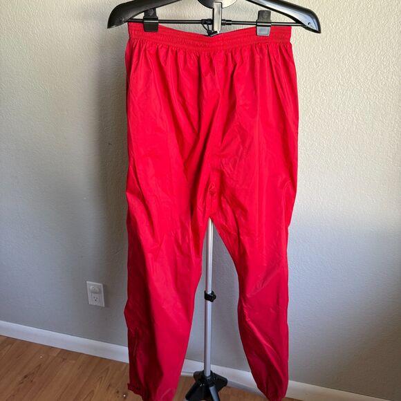 VTG L.L. Bean Outdoor Rainwear Stowaway Gore-Tex Zip Button Pants Size L Red - Picture 1 of 7